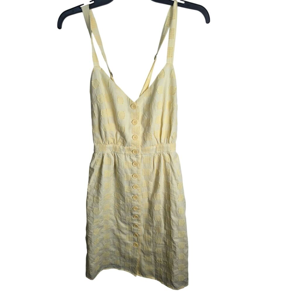 Modcloth Yellow Button-Front Mini Dress